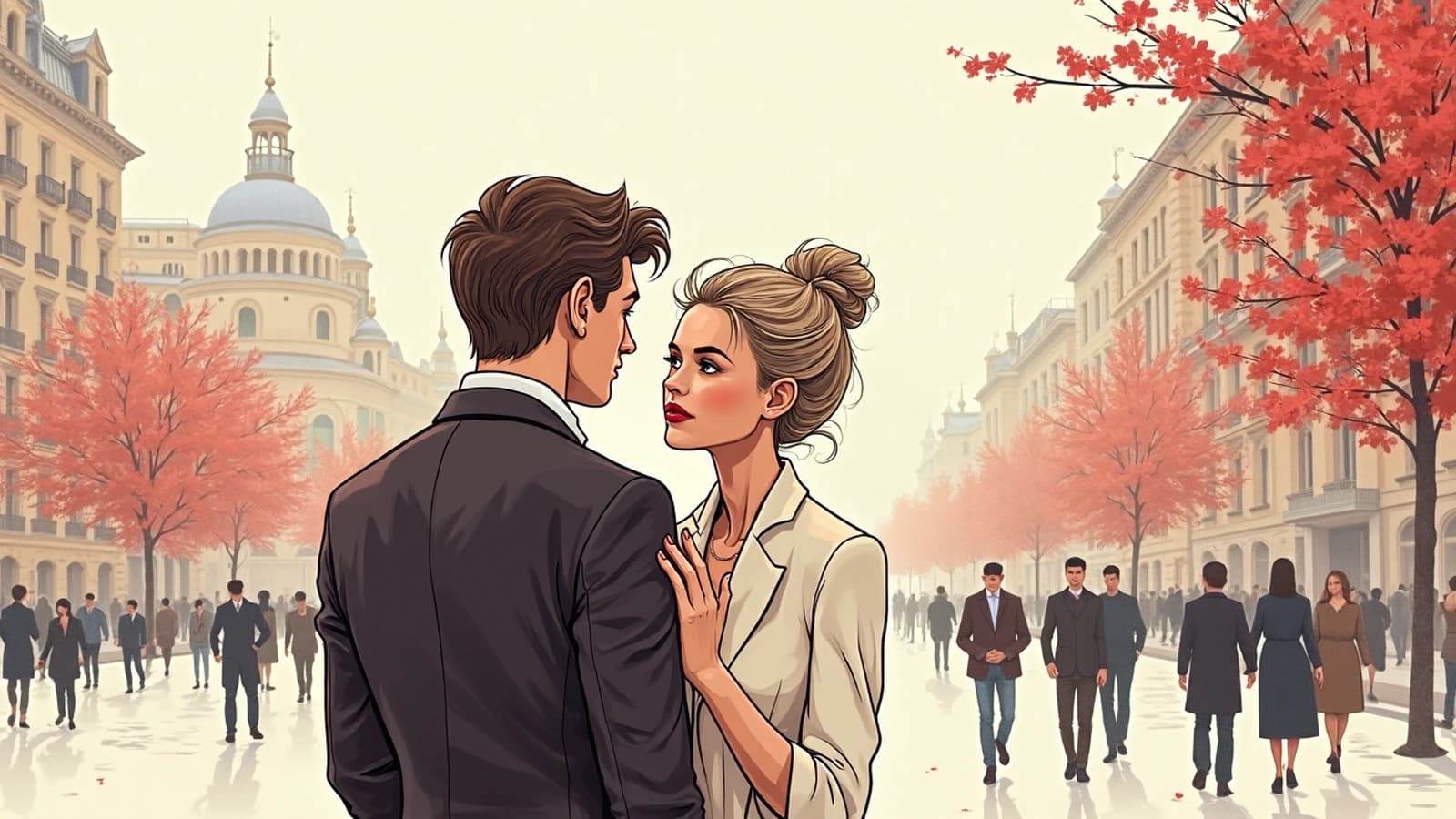 Illustration éditorial documentaire sur le marché matrimonial occidental et ses données démographiques.